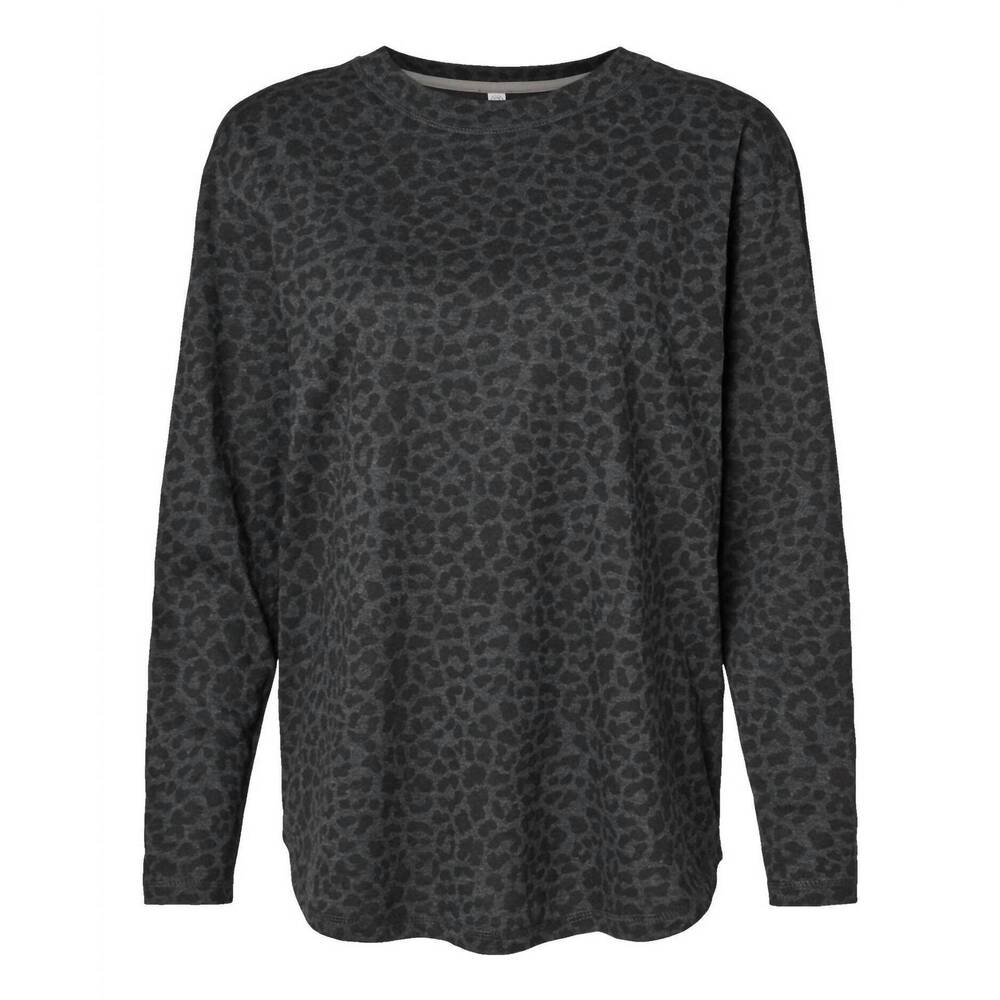 NEW LAT APPAREL women's spotted leopard tee top in black